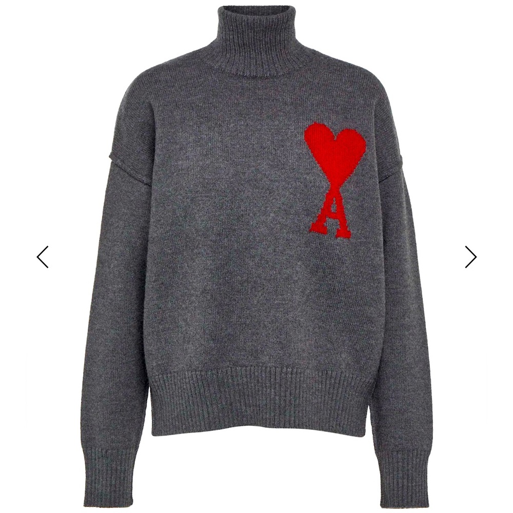 Ami de Coeur wool oversized turtleneck sweater M - worn twice - exc cond - grey